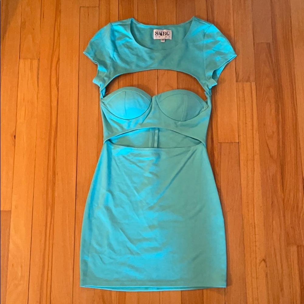Turquoise cutout dress
